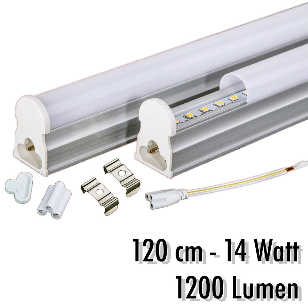 Trade Shop - Tubo T5 Neon Led 14 Watt 120 Cm 1200 Lmn Per Uso Interno Luce Bianca Plafoniera -