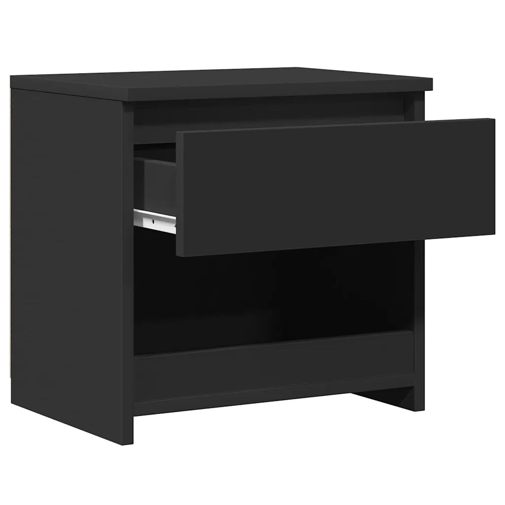 Comodino | Armadio da Notte | Mobiletto da notte Nero 40x30x39 cm in Legno Multistrato