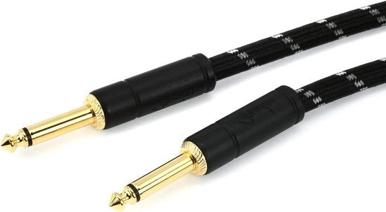 Cavo di collegamento per chitarra 4,5m - Colore: Nero Tweed - Connettore jack destro
