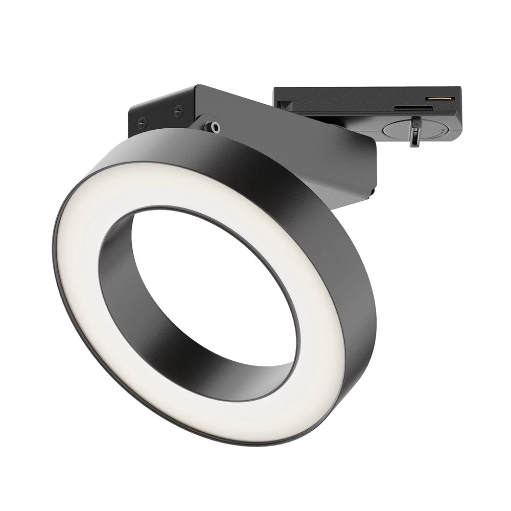 Faretto Per Binario Orientabile Rim In Metallo Nero E Bianco 1 Luce Calda