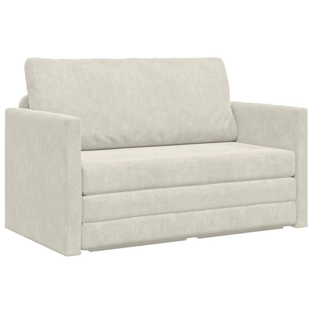 Divano letto Crema 124 x 71 x 78 cm Velluto 4106708