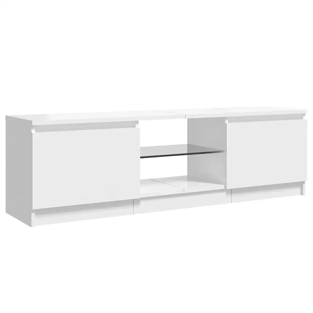 Mobile Porta TV con Luci LED Bianco Lucido 120x30x36 cm 804289