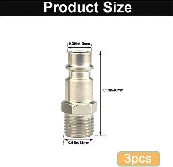 Connettore di aspirazione con cavo esterno 1/4" - Set da 3 congiunzioni rapide per aspirazione