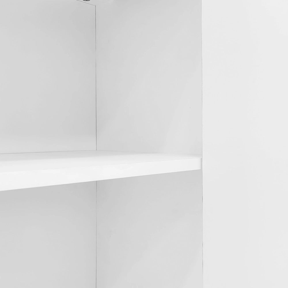 Libreria Vetrina con Luce LED ¨C MINIMAL ¨C Bianco, Ripiani, Soggiorno Ufficio