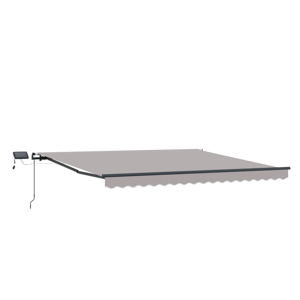 Tenda Retrattile Manuale  con LED Grigio Chiaro 450x350 cm