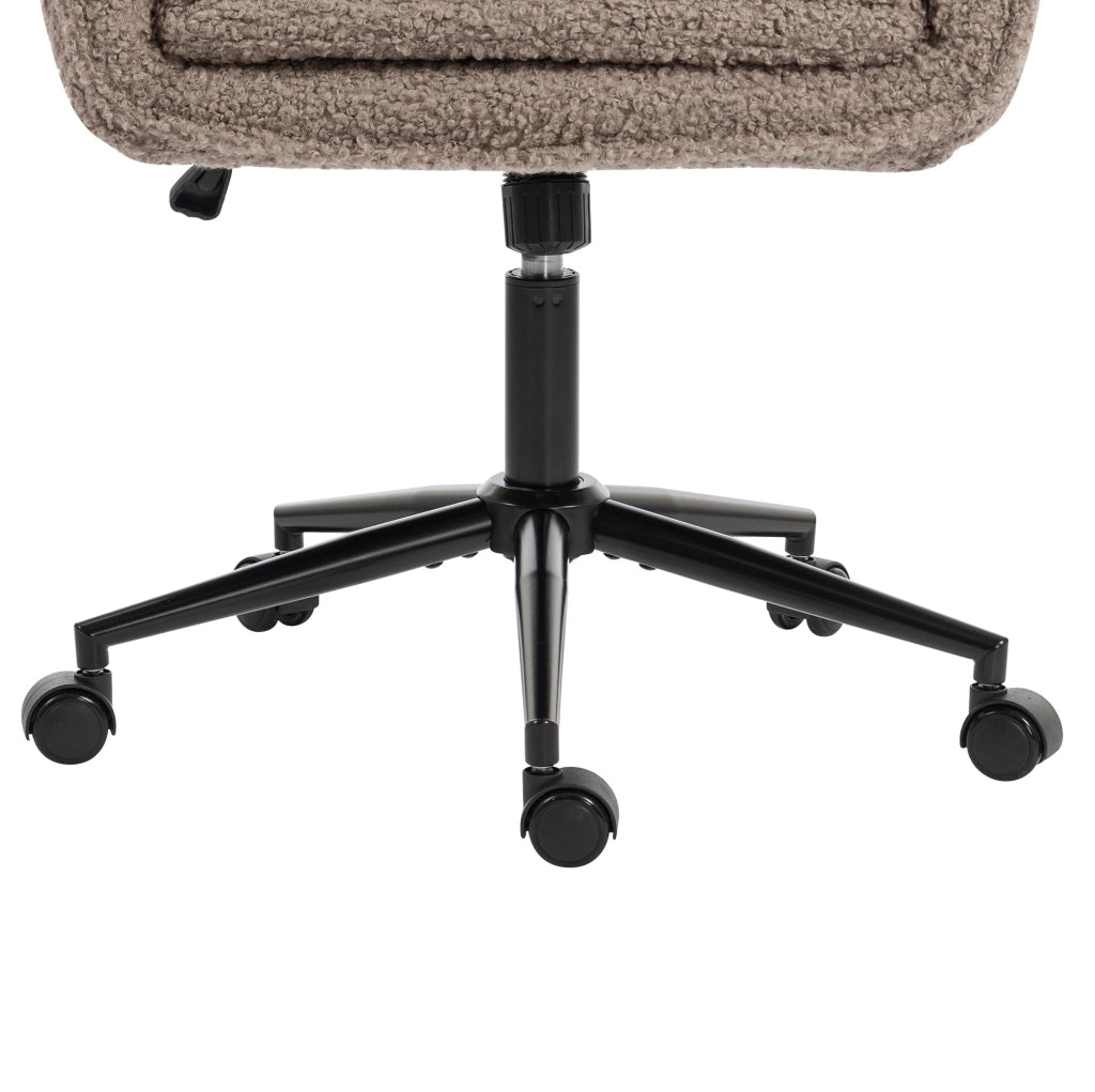 Sedia da ufficio 60.0x30.0x53.0 cm regolabile in altezza e girevole in teddy marrone