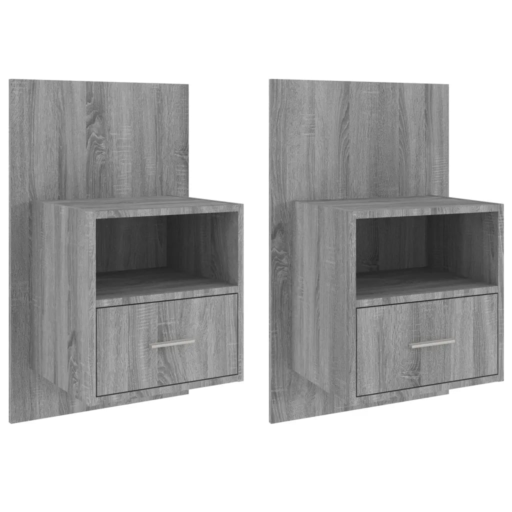 Comodini a Muro 2 pz Grigio Sonoma cod mxl 30621