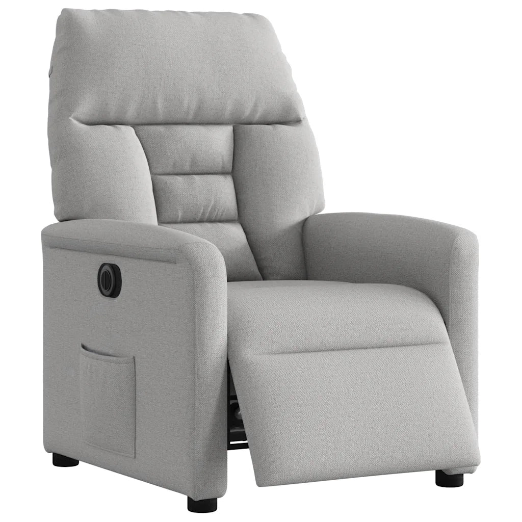 Poltrona | Sedia Relax Elettrica Reclinabile Grigio Nuvola in Tessuto