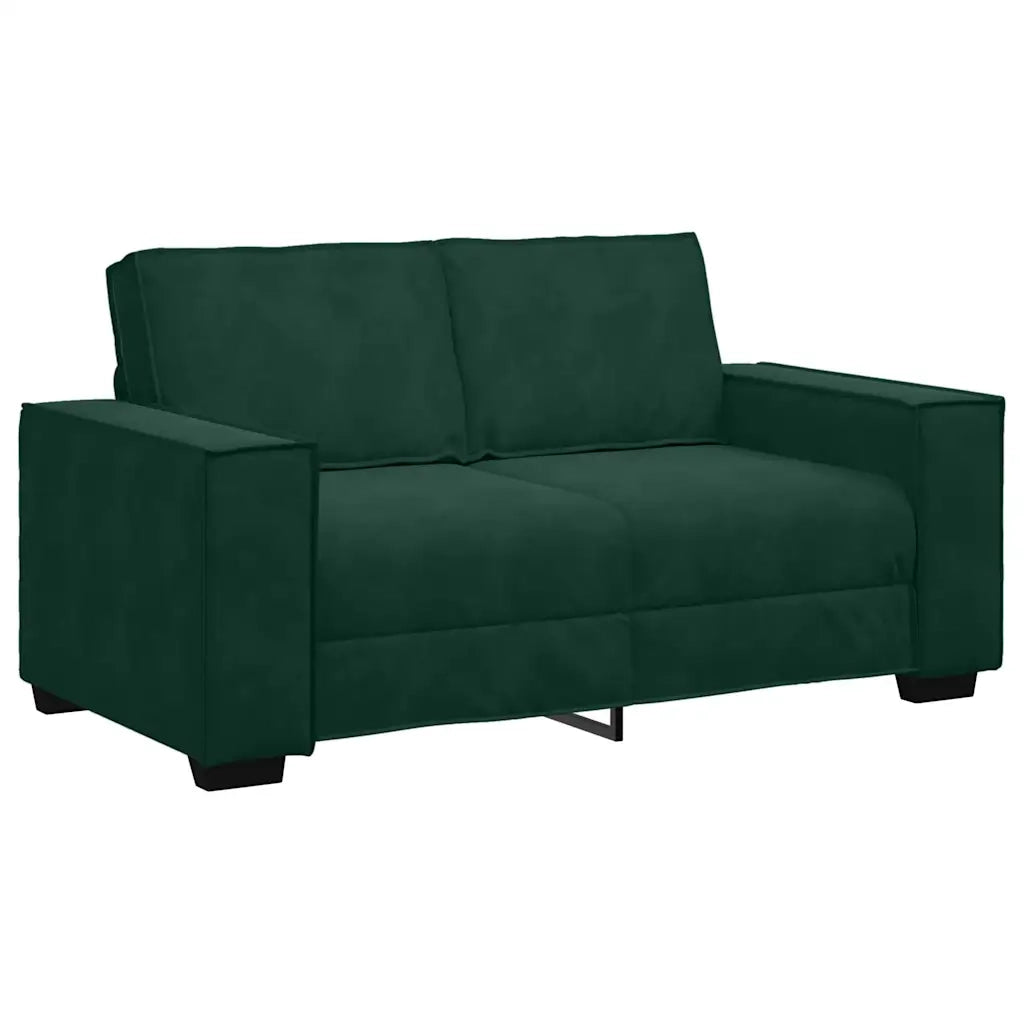 vidaXL Set di Divani 3 pz con Cuscini Verde scuro in Velluto