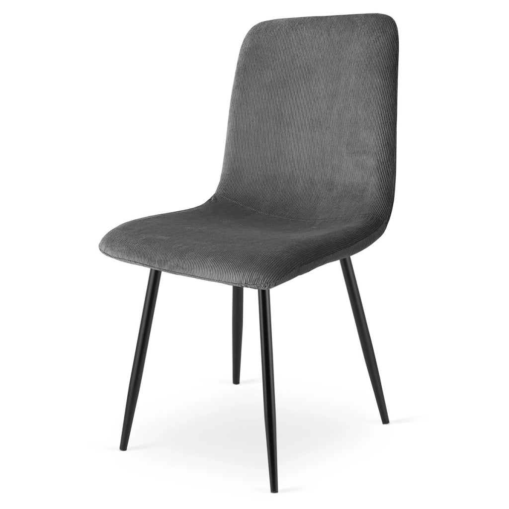 Sedia Rift in velluto a coste grigio con gambe nere