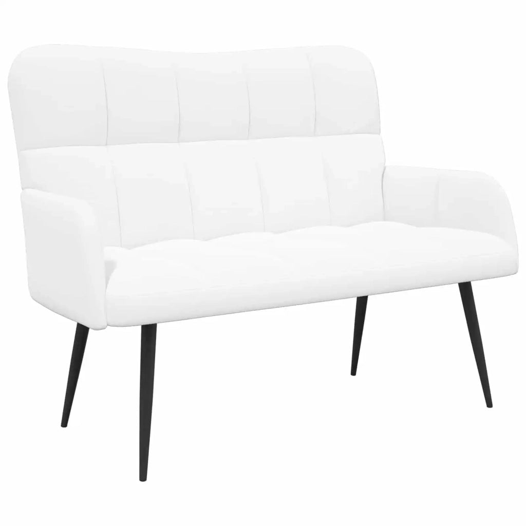 Sofa a Due Posti Bianco 115 x 61 x 87 cm Tessuto
