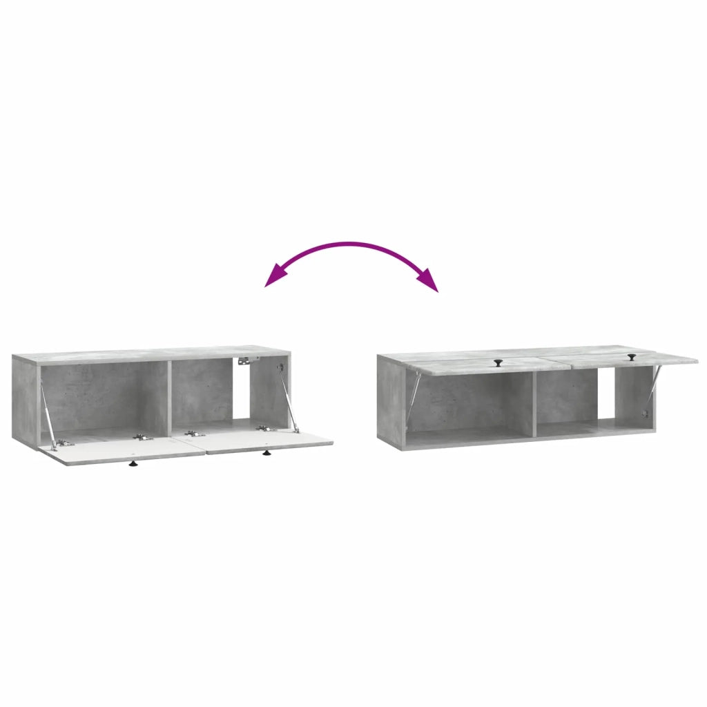 Mobile Porta TV da Muro 98 x 31 x 30 cm Grigio Cemento 899238