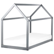 Letto a casetta per bambini in legno di pino grigio UE misura singola 90 x 200 cm con telaio a doghe letto per bambini piccoli