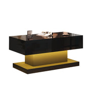 TAVOLINO DA SALOTTO Sollevabile 100x50x45 cm Nero in Pannello di legno con LED