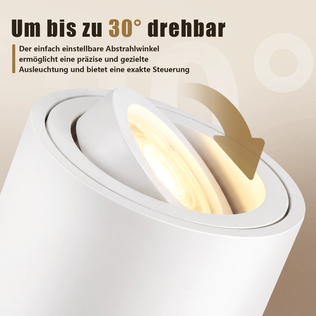 ZMH Faretto da soffitto LED dimmerabili bianchi ultra piatti orientabili 30 gradi 4W rotondi confezione 4 pezzi