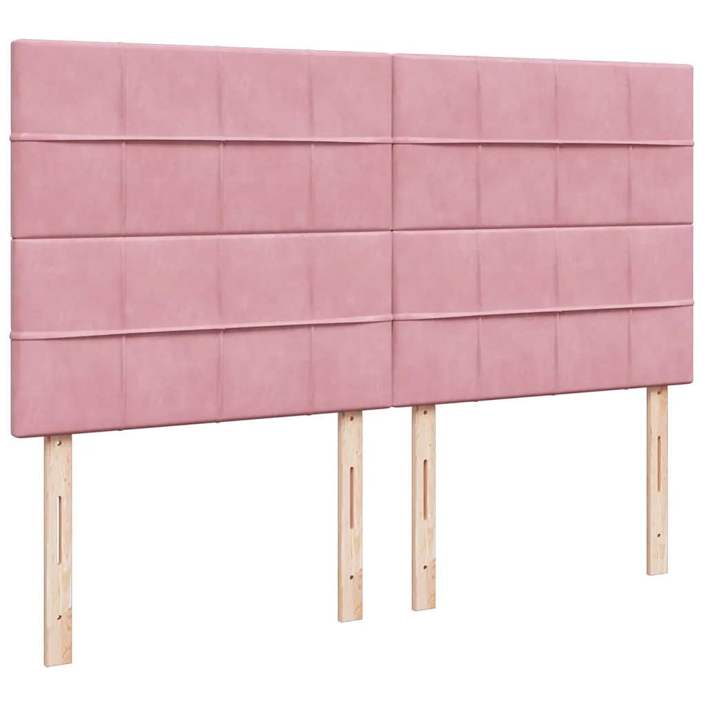 Giroletto a Molle con Materasso Rosa 180x200 cm in Velluto 3292411
