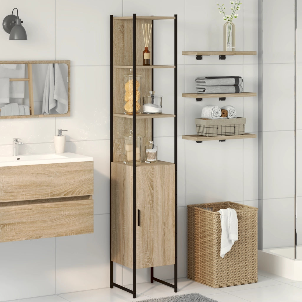 Cabinet da bagno  Rovere Sonoma 33x33x185,5 cm Legno ingegnerizzato