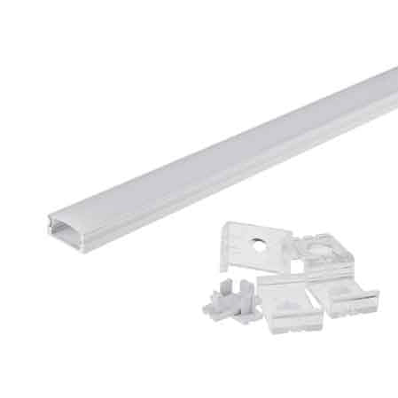 CANALINA PER STRIP LED '5191' 17,6x7 mm, Larghezza interna max. 12,1 mm  - Barra 2 mt