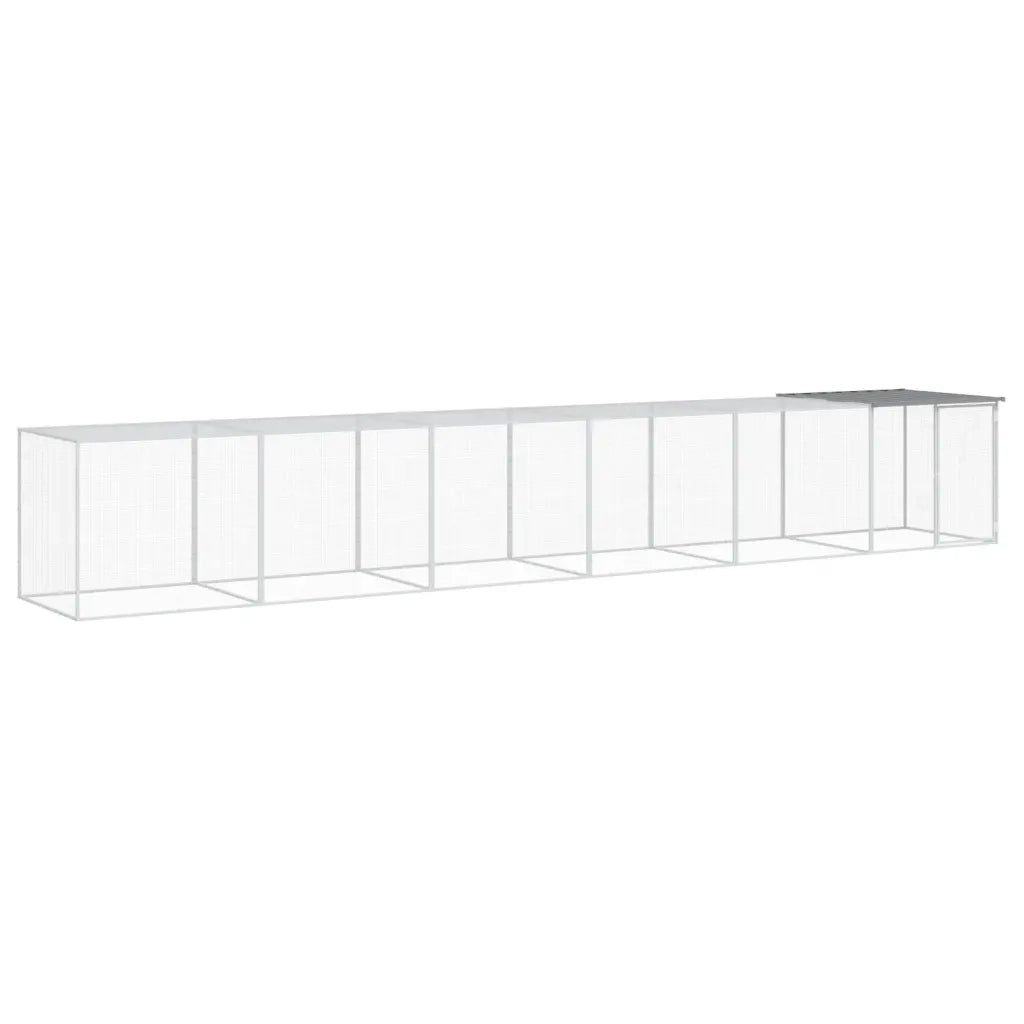 Gabbia Polli Tetto Grigio Chiaro 603x98x90 cm Acciaio Zincato 3189046
