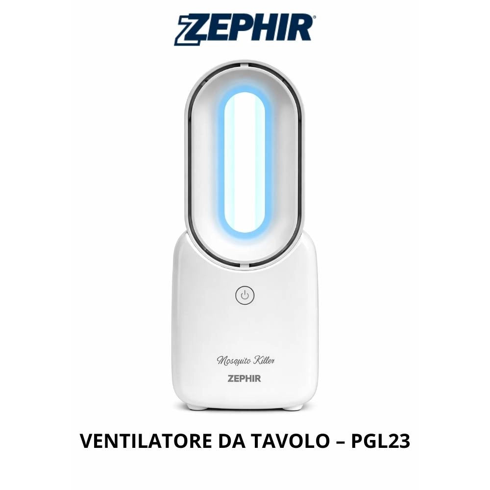 Ventilatore da tavolo ricaricabile senza pale zephir pgl23