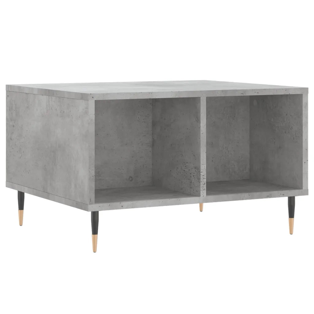 Tavolino Salotto Grigio Cemento 60x50x36,5 cm Legno Multistrato 830536