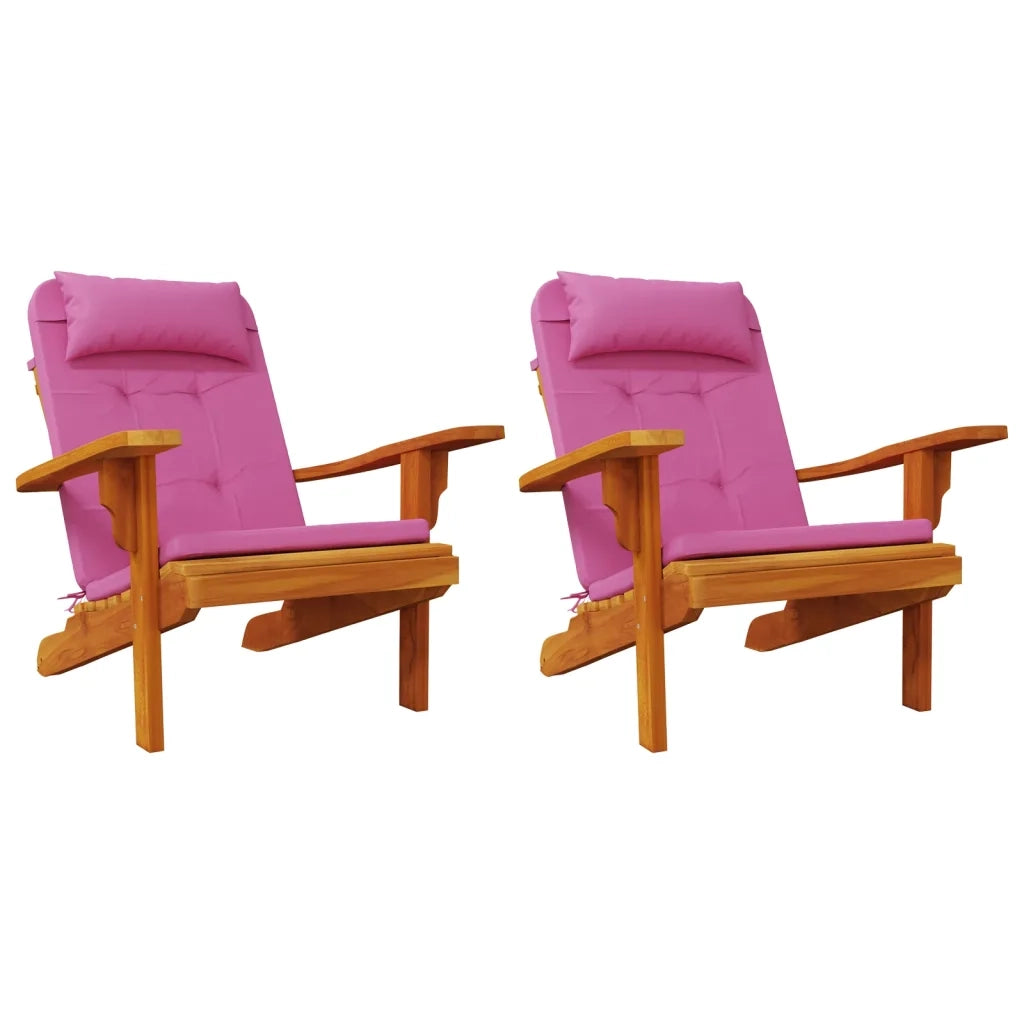 Cuscini per Sedia Adirondack 2 pz Rosa in Tessuto Oxford 361850