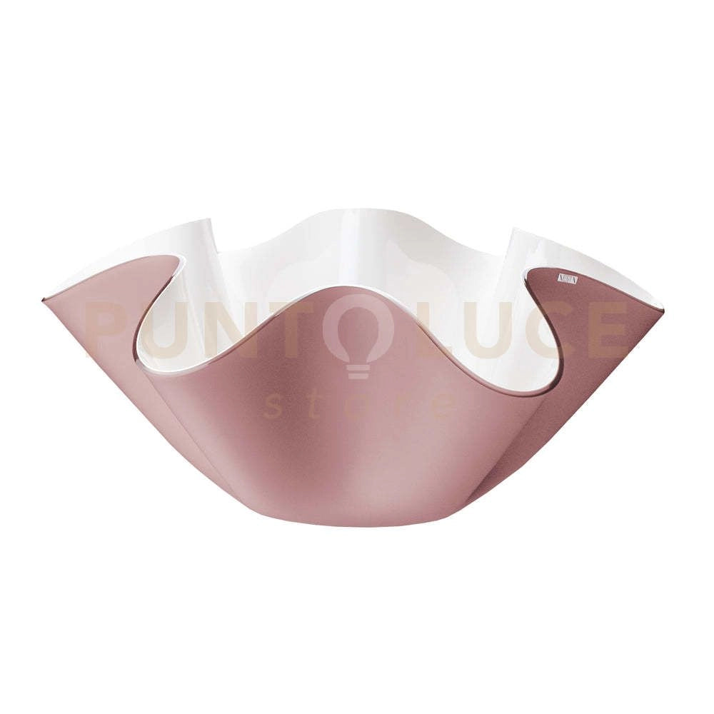 PORTAVINO GRANDE CONTENITORE SOFT IN CRISTALLO ACRILICO BIANCO E ROSA CIPRIA