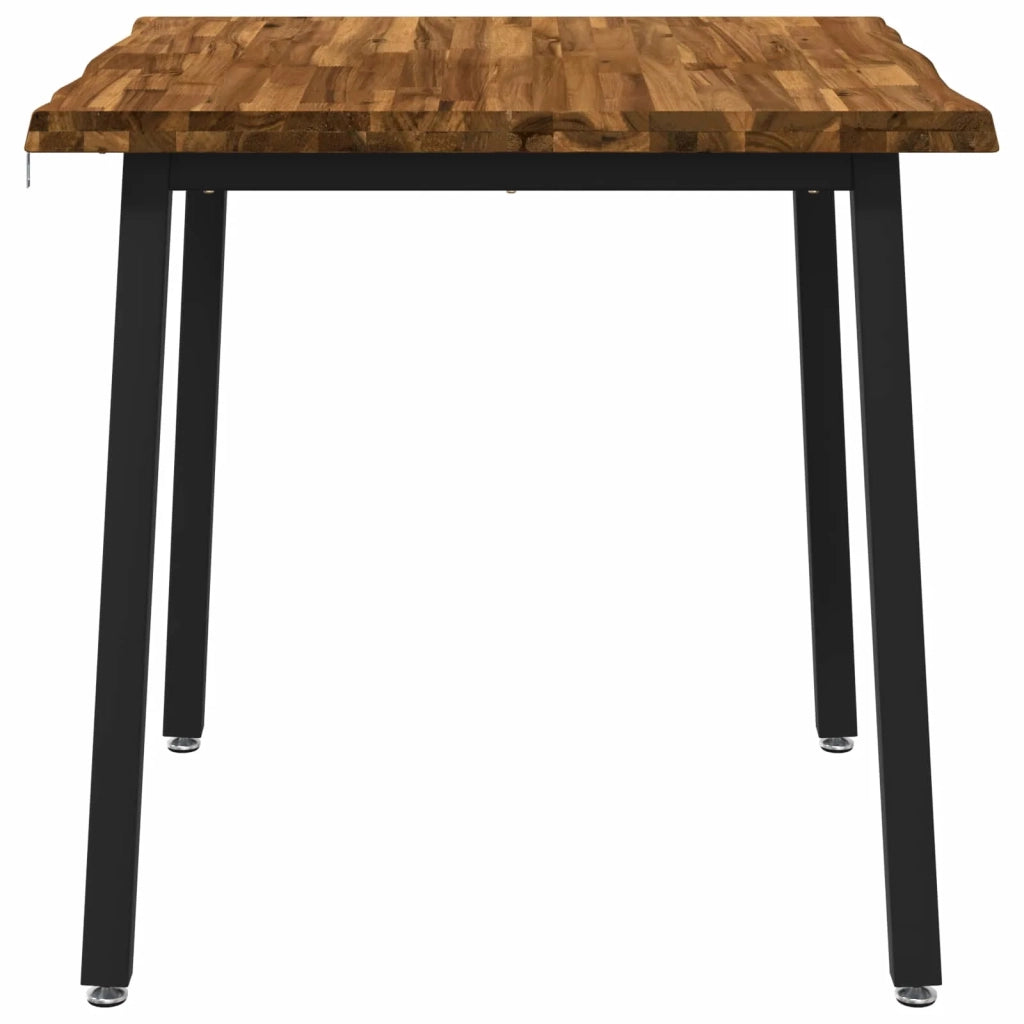 90 x 90 x 75 cm Legno di Acacia Massello Naturale e Nero 937539