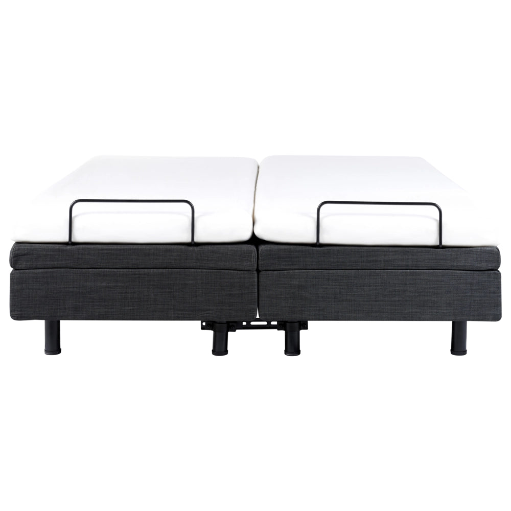 Letto elettrico singolo in poliestere grigio scuro regolabile con telecomando senza testata 160 x 200 cm stile moderno