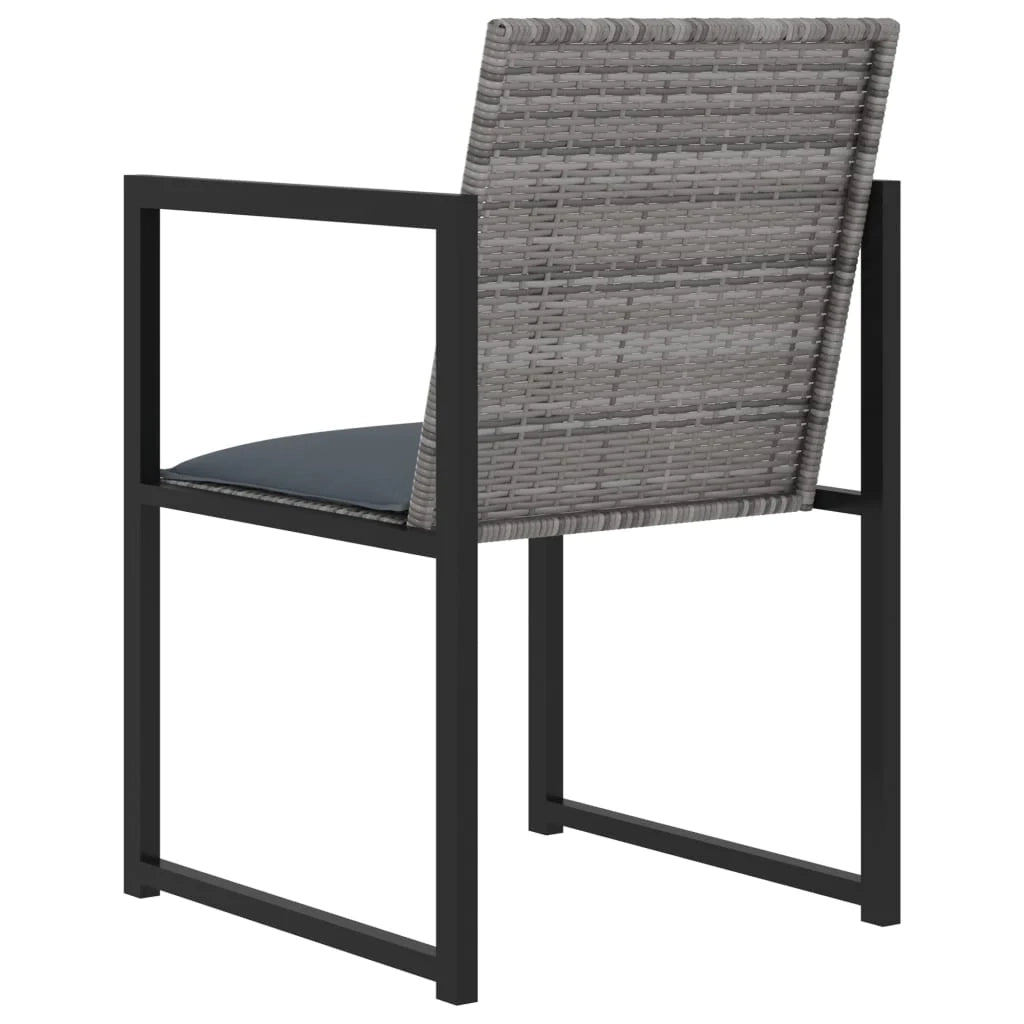 Set da pranzo da giardino 5 pezzi e cuscini in resina intrecciata grigia 02_0014795