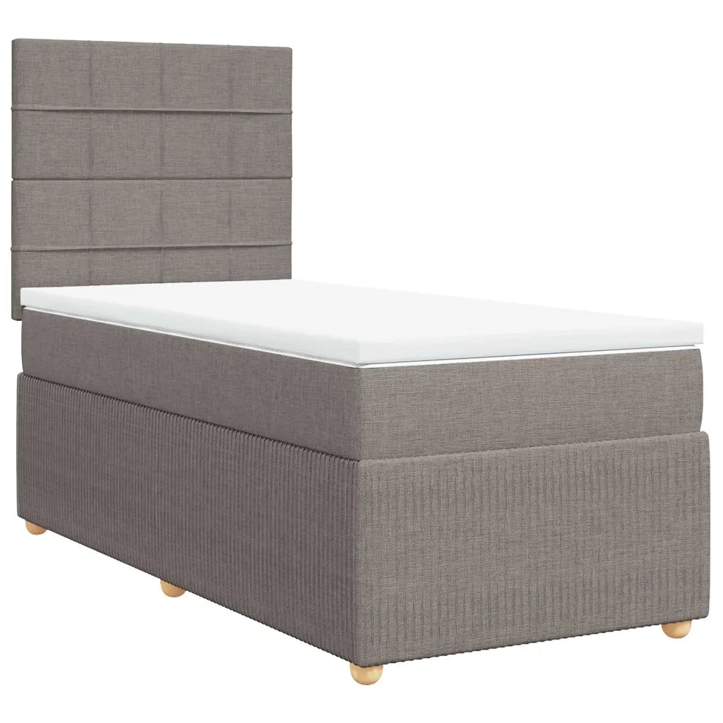 Giroletto a Molle con Materasso Tortora 90x190 cm in Tessuto