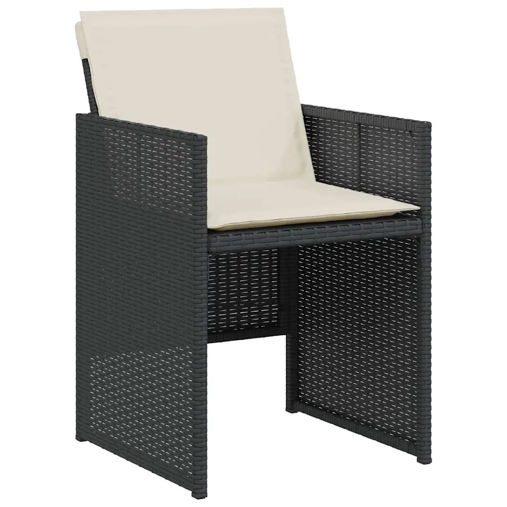 Set da Bistrò 3 pz con Cuscini Nero in Polyrattan 365068