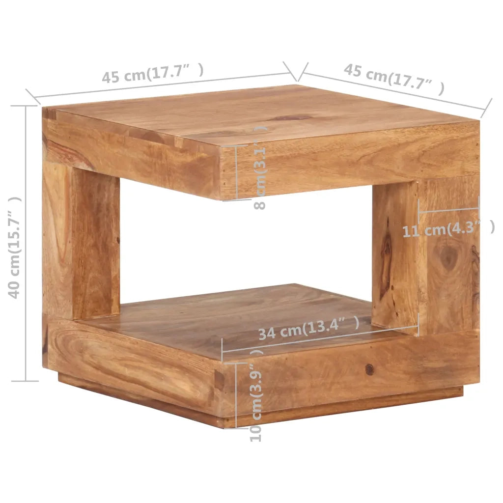 Tavolo da Salotto 45x45x40 cm in Legno Massello di Acacia 320200
