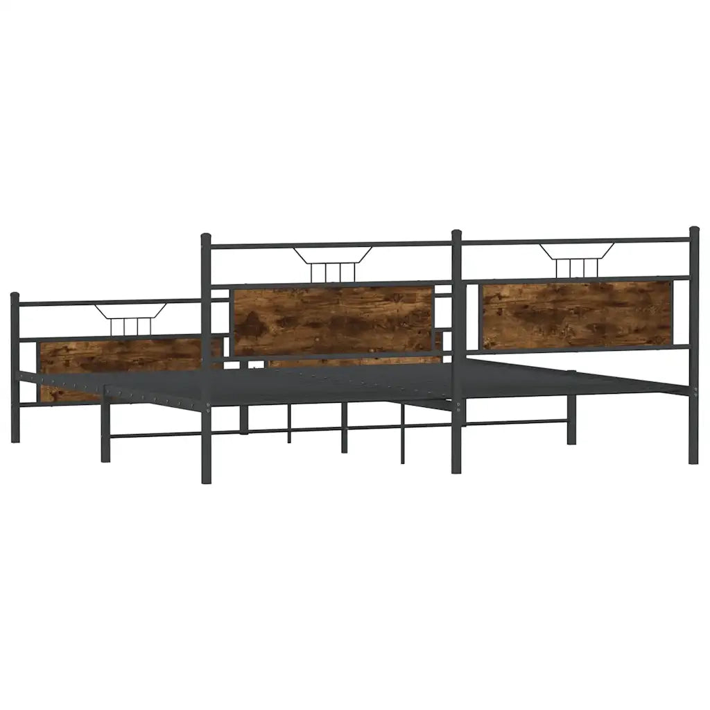Giroletto senza Materaso in Metallo Rovere Fumo 193x203 cm