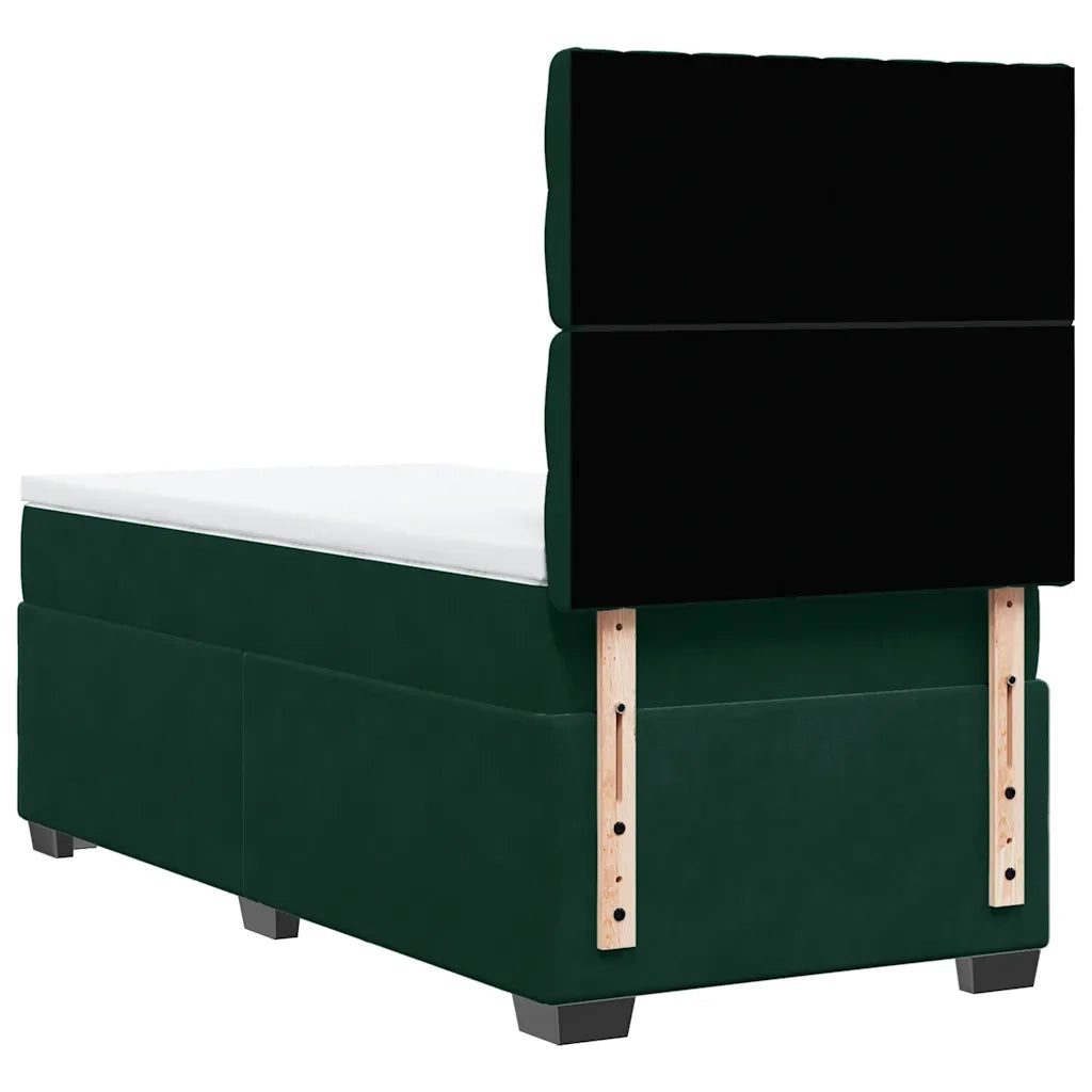Giroletto a Molle con Materasso Verde Scuro 80x200 cm Velluto 3290771