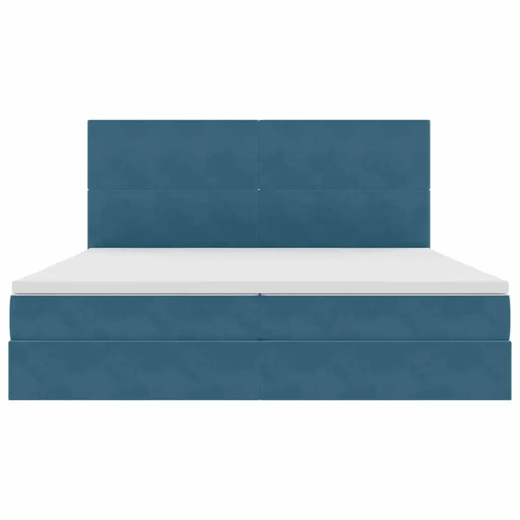 Letto con contenitore e materasso Blu Scuro 200 x 200 cm