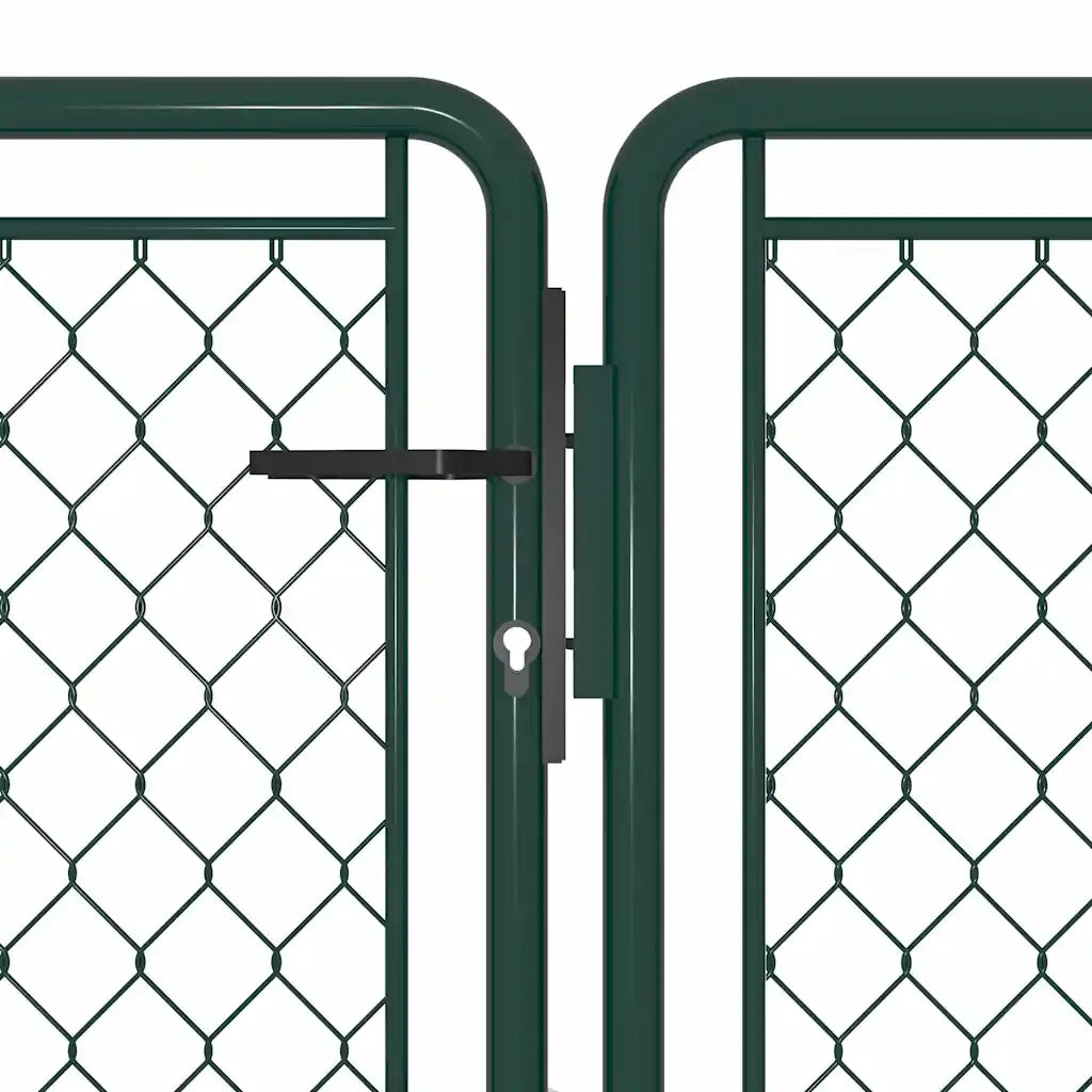 Cancello da Giardino in Acciaio 400x75 cm Verde 144414