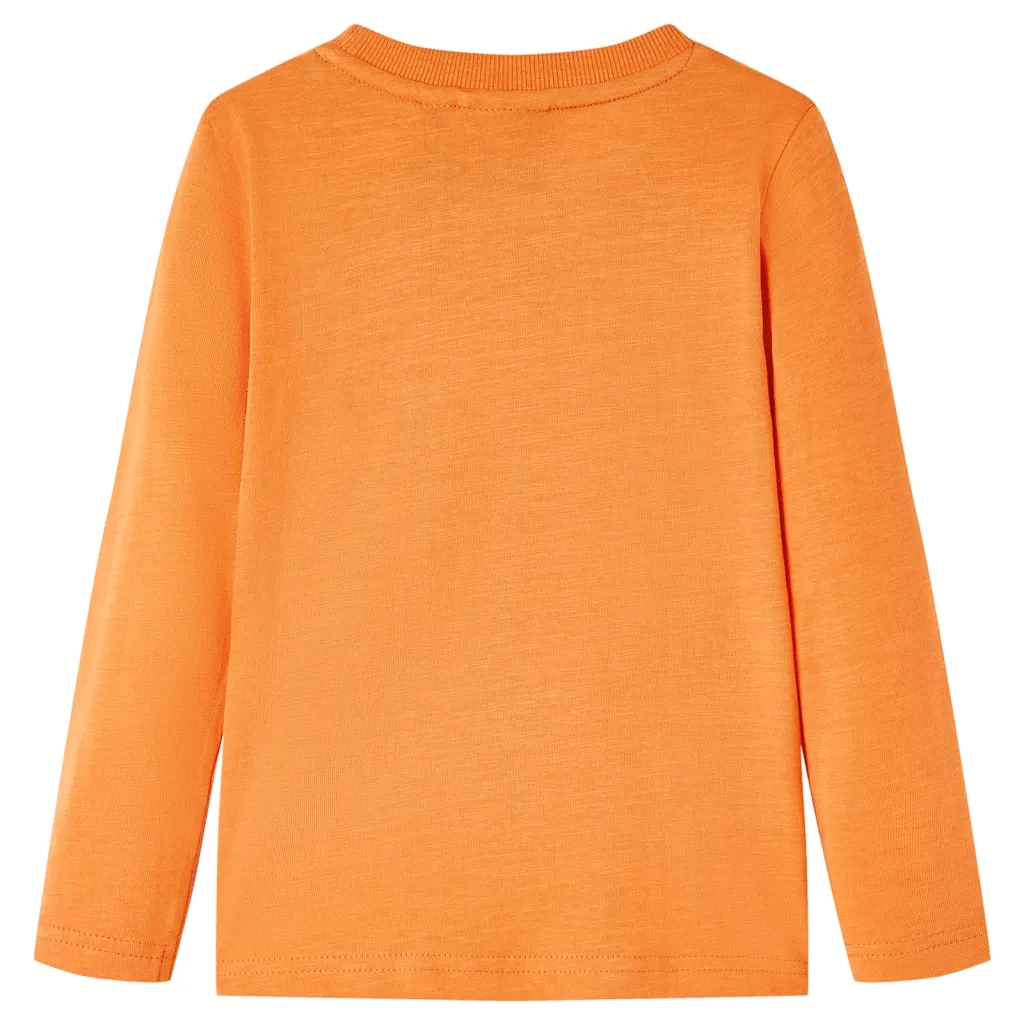 Maglietta da Bambino Maniche Lunghe Arancione Scuro 104 13065