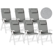 Set di 6 Cuscini in Tessuto grigio melange da Schienale per Sedie da Giardino Toscana/Java/Amantea stile elegante