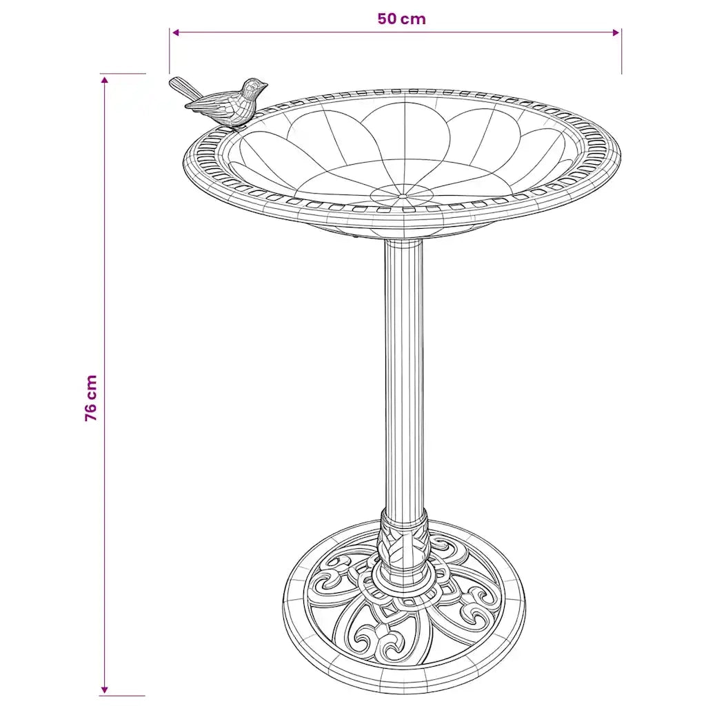 Vaschetta Bagnetto per Uccelli da Giardino Bronzo in Plastica CFW9133622