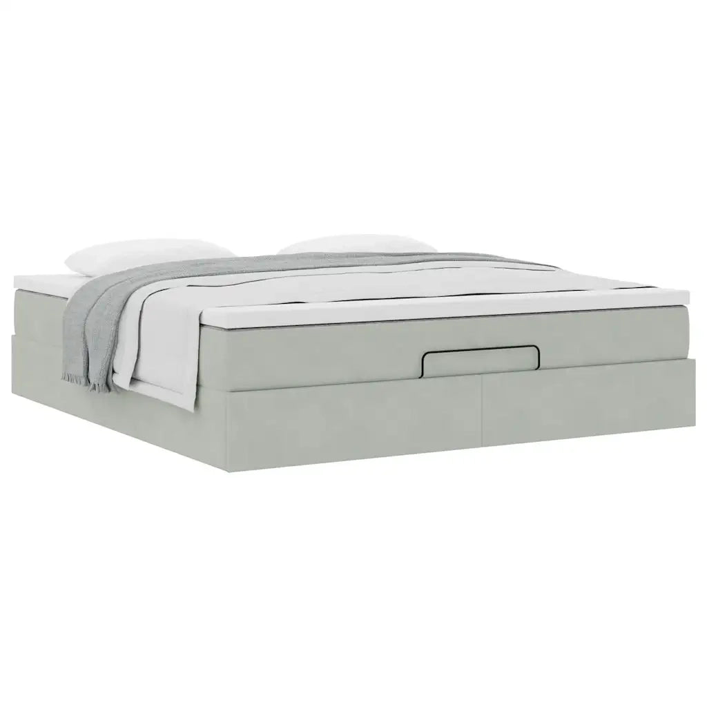 vidaXL Struttura Letto Pouf con Materasso 180x200 cm in Velluto