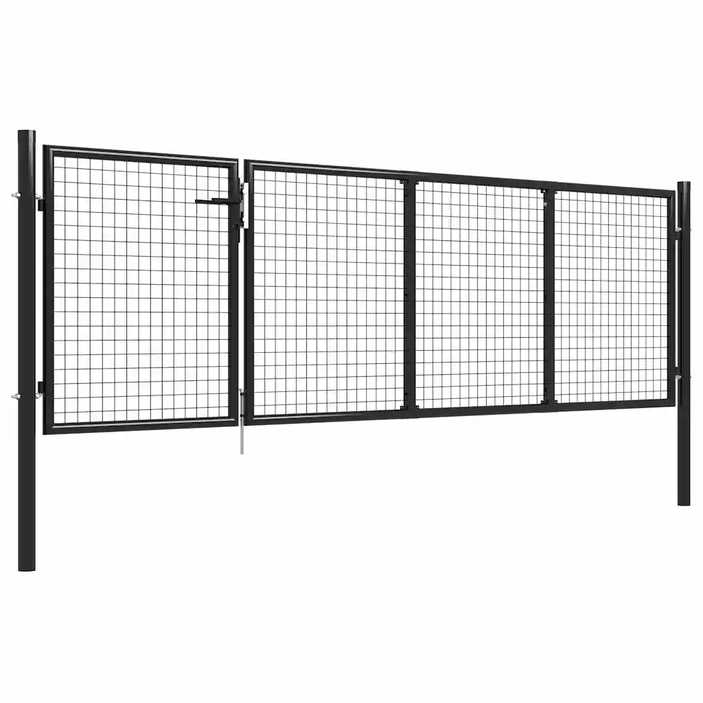 Cancello da Giardino in Acciaio 350x75 cm Antracite 144322