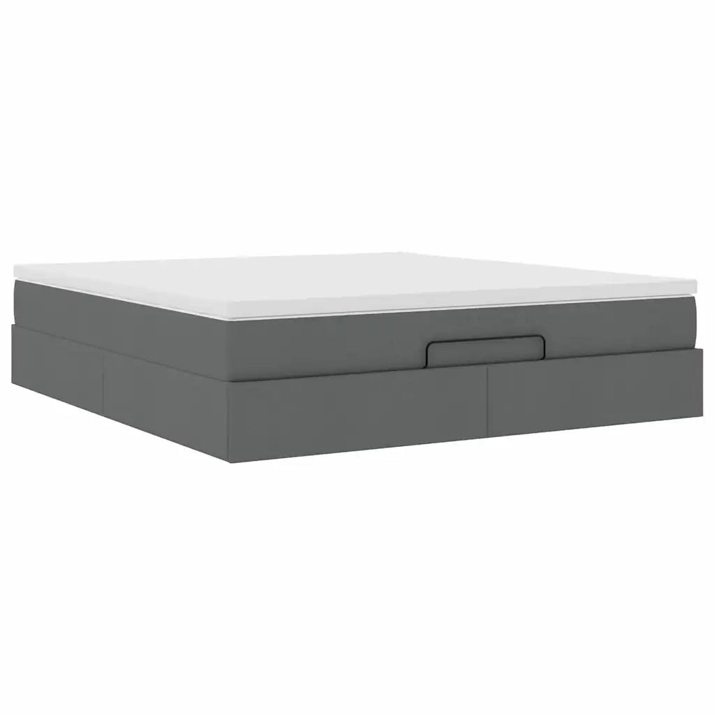 Struttura Letto Pouf con Materasso 160x200 cm in Tessuto 3311121