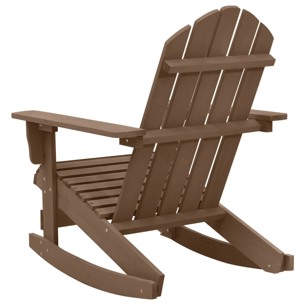 Sedia a Dondolo da Giardino in Legno Marrone