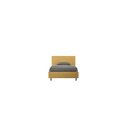 Letto imbottito 1 piazza e mezza 120x210 cm Adele - Contenitore,Microfibra,Ocra