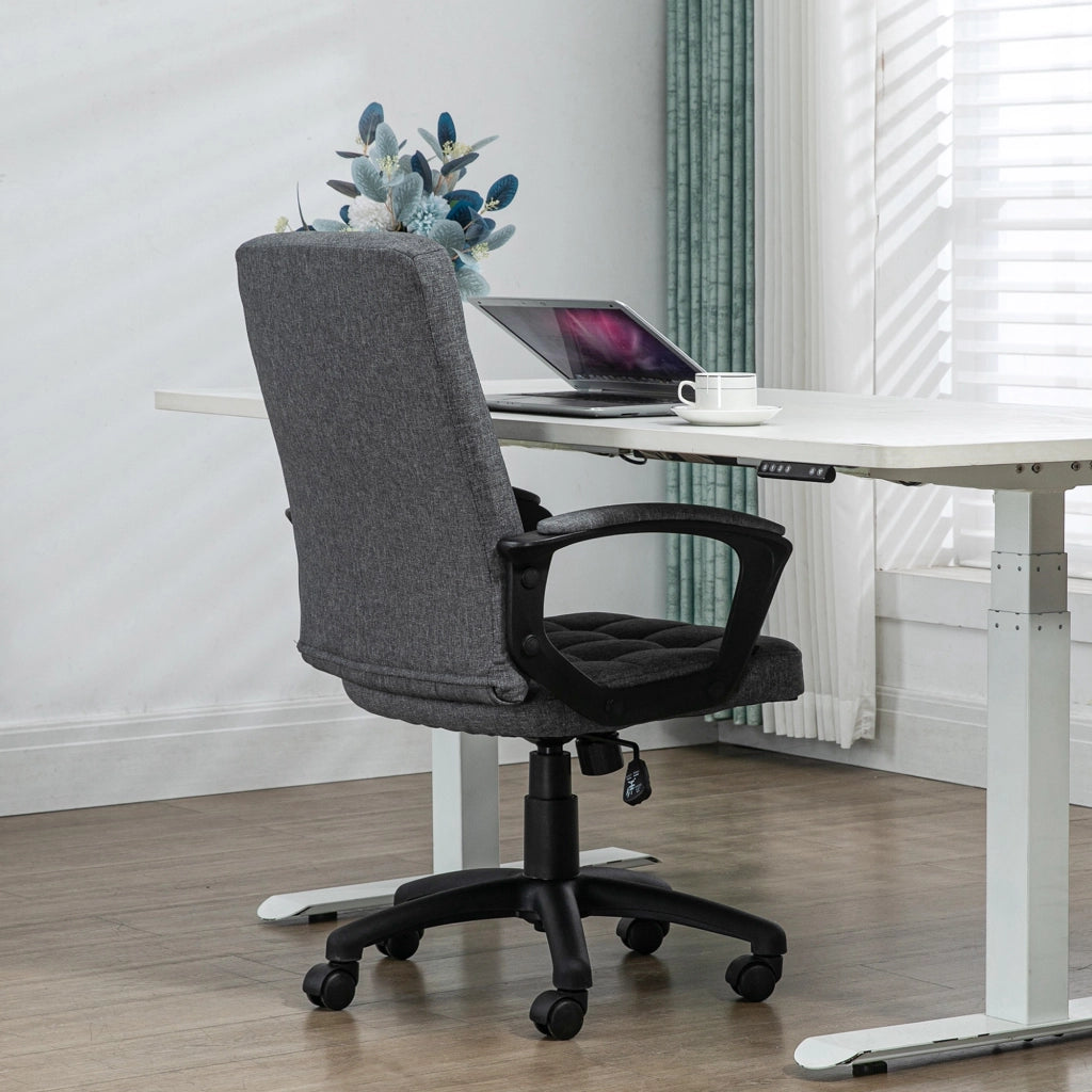 Sedia da ufficio girevole con braccioli e altezza regolabile ¨C zephmum ¨C grigio scuro 59x63x96-105,5 cm