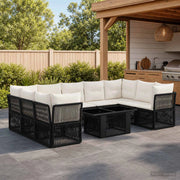 Set Divano da Giardino 10 pz Nero polyrattan 3436522