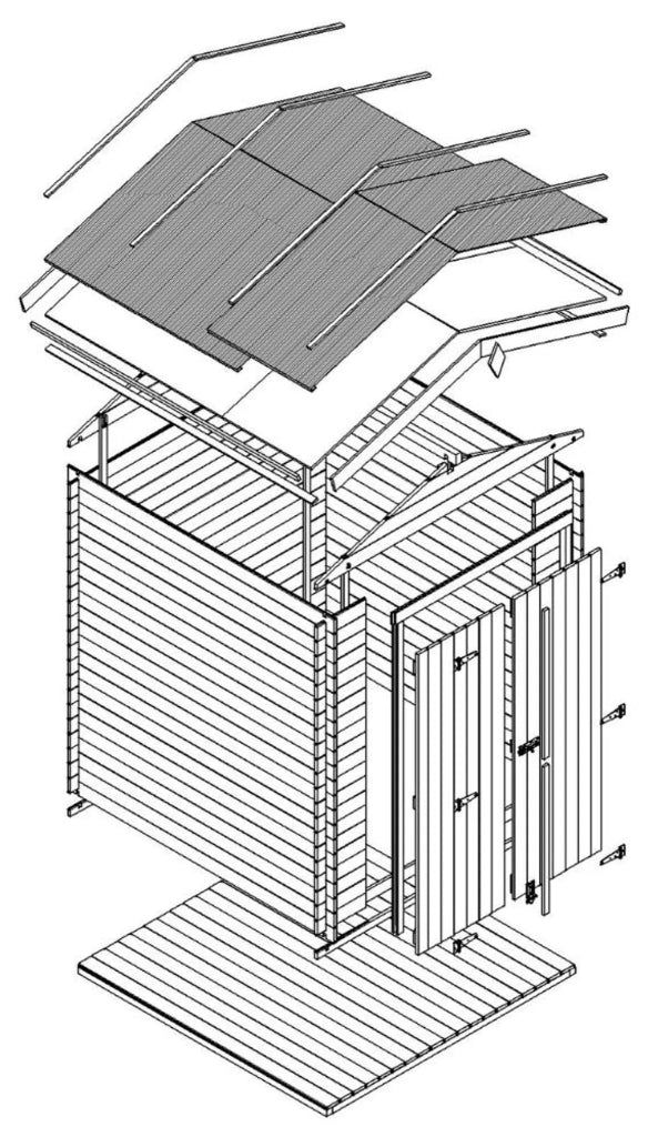Casetta da Giardino in Legno 1,98 m² TIMBELA M367C1+M367G