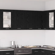 Cabinet Appeso in Rovere Nero - 80x31x60 cm - Realizzato in Legno Ingegnerizzato
