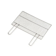 GRIGLIA BARBECUE IN TONDINO CON MANICI RICHIUDIBILI ACCIAIO CROMATO 76X43 CM